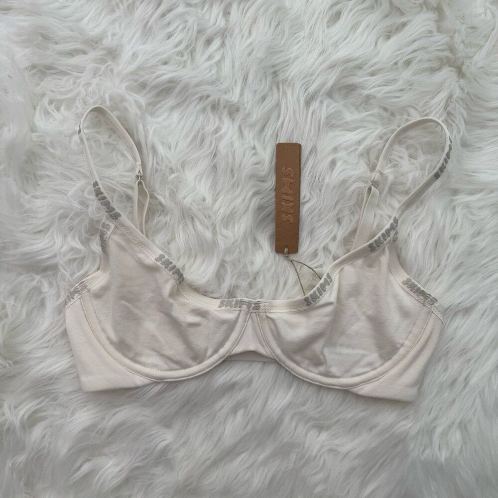 Skims Cotton Logo Demi Bra Marble Size 32C
